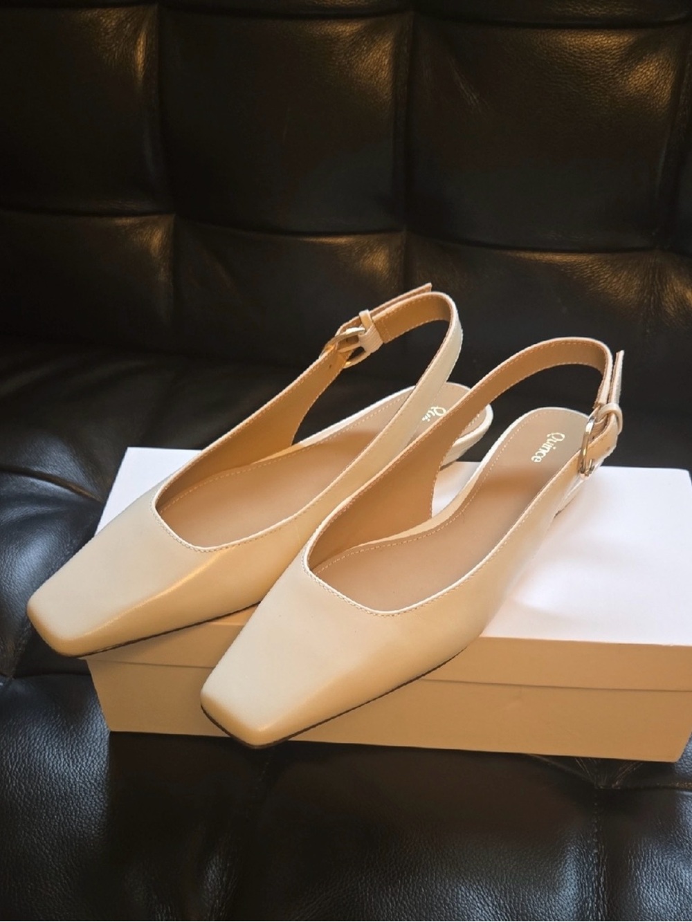 Quince Cream Slingback Flats - Elegant Women’s Shoes